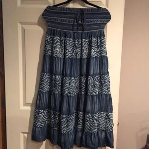 Denim style long skirt